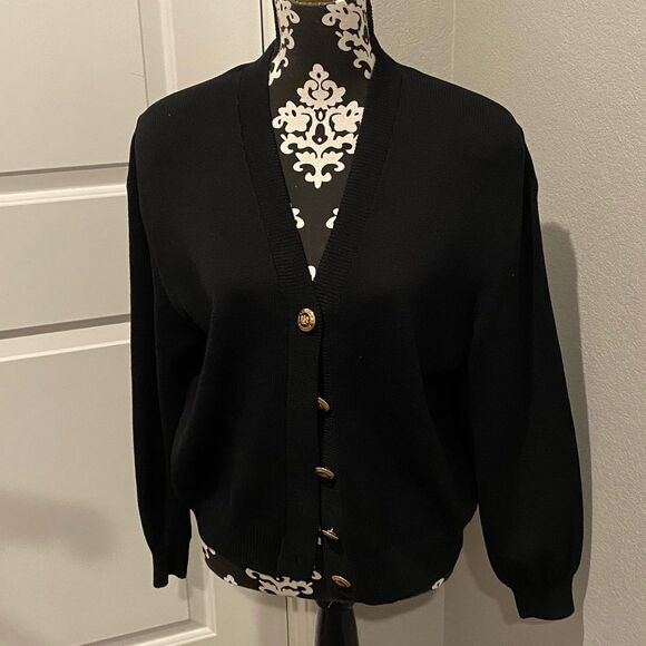 St. John black cardigan